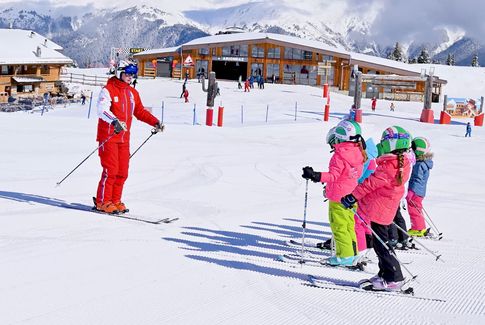 Cours de ski enfant et moniteur