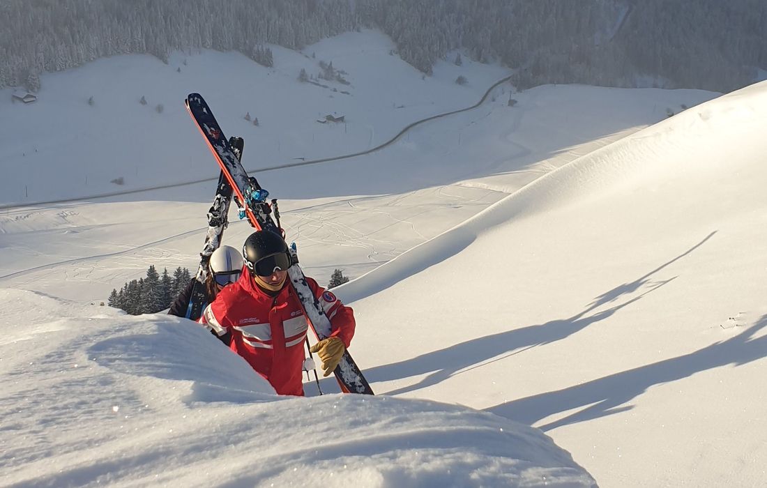 Poudreuse, ESF, Marche d'approche, freeride, hors-piste, Manigod, col de Merdassier