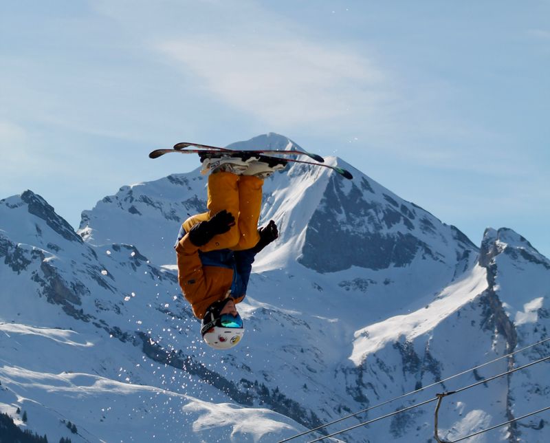 Airbag, freestyle, backflip, neige, Manigod, Aravis, découverte, vacances